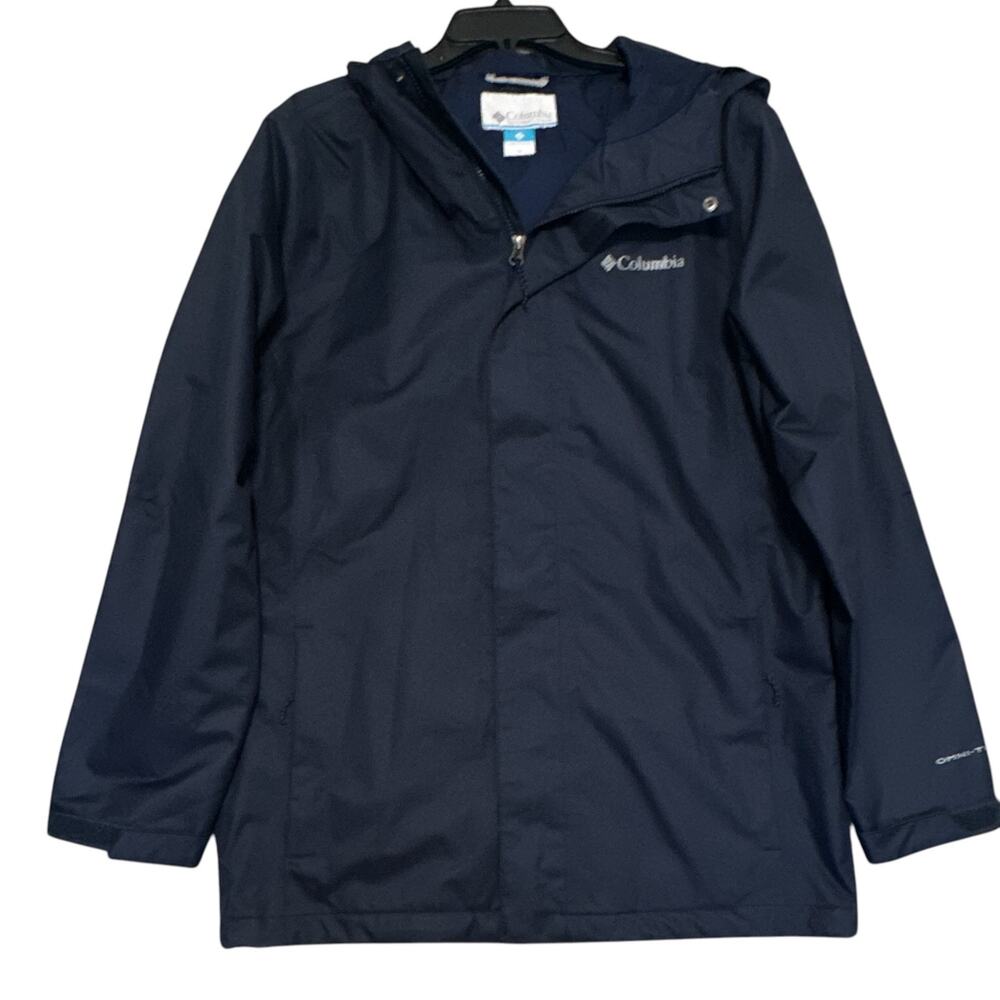 Columbia Master the Mountain EXS Rain Jacket Mens M Navy Omni-Tech Waterproof